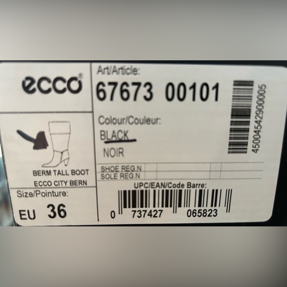 ECCO Boots Black Leather (Knee High) - Picture 3 of 4